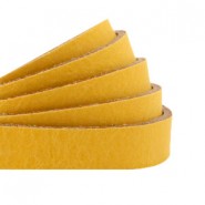 DQ Lederband flach 10mm Ochre yellow